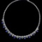 14k Gold 6.35 Ctw Natural Sapphire & Diamond Necklace