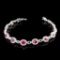 14k Gold 4.66 Ctw Natural Ruby & Diamond Bracelet