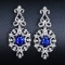 14k Gold 2.49 Ctw Vivid Blue Natural Sapphire & Diamond Earrings
