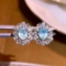 14k Gold 1.66 Ctw Natural Paraiba Tourmaline & Diamond Earrings