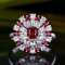 14k Gold 0.99 Ctw Natural Ruby & Ruby Ring