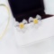 14k Gold 1.24 Ctw Natural Yellow Diamond & Diamond Earrings