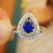 14k Gold 1.19 Ctw Natural Sapphire & Diamond Ring