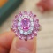 14k Gold 2.42 Ctw Natural Padparadscha Sapphire & Diamond Ring
