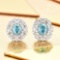14k Gold 2.36 Ctw Natural Paraiba Tourmaline & Diamond Earrings