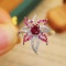 14k Gold 0.58 Ctw Natural Ruby & Diamond Ring
