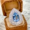 14k Gold 6.4 Ctw Natural Aquamarine & Diamond Ring