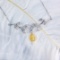 14k Gold 0.32 Ctw Natural Yellow Diamond & Diamond Necklace