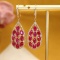 14k Gold 6.33 Ctw Natural Ruby & Diamond Earrings