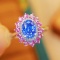 14k Gold 1.39 Ctw Natural Sapphire & Diamond Ring