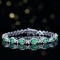 14k Gold 2.36 Ctw Vivid Green Natural Emerald & Diamond Bracelet