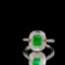 14k Gold 1.70 Ctw Vivid Green Natural Emerald & Diamond Ring/pendant