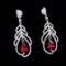 14k Gold 1.62 Ctw Natural Ruby & Diamond Earrings