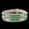 14k Gold 3.75 Ctw Vivid Green Natural Emerald & Diamond Bracelet