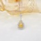 14k Gold 1.01 Ctw Natural Yellow Diamond & Diamond Pendant