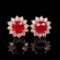 14k Gold 1.68 Ctw Natural Ruby & Diamond Earrings