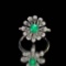 14k Gold 1.22 Ctw Intense Green Natural Emerald & Diamond Ring/pendant