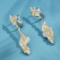 14k Gold 2.47 Ct Natural Yellow Diamond & Diamond Earrings