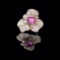 14k Gold 2.81 Ctw Natural Padparadscha Sapphire & Diamond Ring/pendant