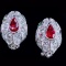 14k Gold 1.63 Ctw Natural Ruby & Diamond Earrings
