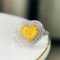 14k Gold 1.52 Ctw Natural Yellow Diamond & Diamond Ring