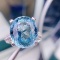 14k Gold 16.22 Ctw Natural Aquamarine & Diamond Ring