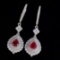 14k Gold 1.84 Ctw Natural Ruby & Diamond Earrings