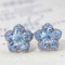 14k Gold 1.85 Ctw Natural Aquamarine & Sapphire Earrings