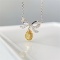 14k Gold 0.20 Ctw Natural Yellow Diamond & Diamond Necklace