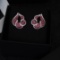 14k Gold 2.42 Ctw Vivid Red Natural Ruby & Diamond Earrings