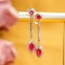 14k Gold 0.77 Ctw Natural Ruby & Diamond Earrings