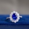 14k Gold 2.42 Ctw Natural Sapphire & Diamond Ring/pendant