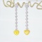 14k Gold 0.77 Ctw Natural Yellow Diamond & Diamond Earrings