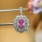 14k Gold 1.28 Ctw Natural Sapphire & Diamond Pendant