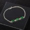 14k Gold 3.01 Ctw Vivid Green Natural Emerald & Diamond Bracelet