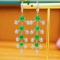 14k Gold 5.55 Ctw Vivid Green Natural Emerald & Diamond Earrings