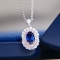 14k Gold 2.10 Ctw Heated Sapphire & Diamond Pendant