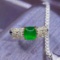 14k Gold 1.44 Ctw Vivid Green Natural Emerald & Diamond Ring