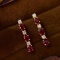 14k Gold 1.05 Ctw Natural Ruby & Diamond Earrings
