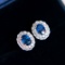 14k Gold 2.72 Ctw Heated Sapphire & Diamond Earrings