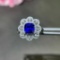 14k Gold 1.94 Ctw Vivid Blue Natural Sapphire & Diamond Ring
