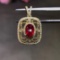14k Gold 1.35 Ctw Vivid Red Natural Ruby & Diamond Pendant