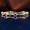 14k Gold 2.08 Ctw Natural Sapphire & Diamond Bracelet