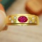 14k Gold 0.38 Ctw Natural Ruby & Diamond Ring