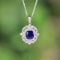 14k Gold 1.05 Ct Natural Sapphire & Diamond Pendant