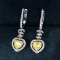 14k Gold 0.95 Ctw Natural Yellow Diamond & Diamond Earrings