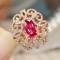 14k Gold 1.6 Ctw Natural Ruby & Diamond Ring/pendant