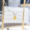 14k Gold 0.2 Ctw Natural Yellow Diamond & Diamond Necklace