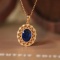 14k Gold 1.35 Ctw Natural Sapphire & Diamond Pendant