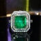 14k Gold 3.12 Ctw Vivid Green Natural Emerald & Diamond Ring/pendant